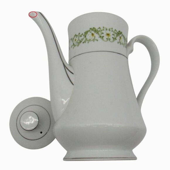 TOWNE HOUSE Japan Serenade 3626 Ceramic Coffee Pot Floral White Vintage 8.6" - Picture 4 of 10